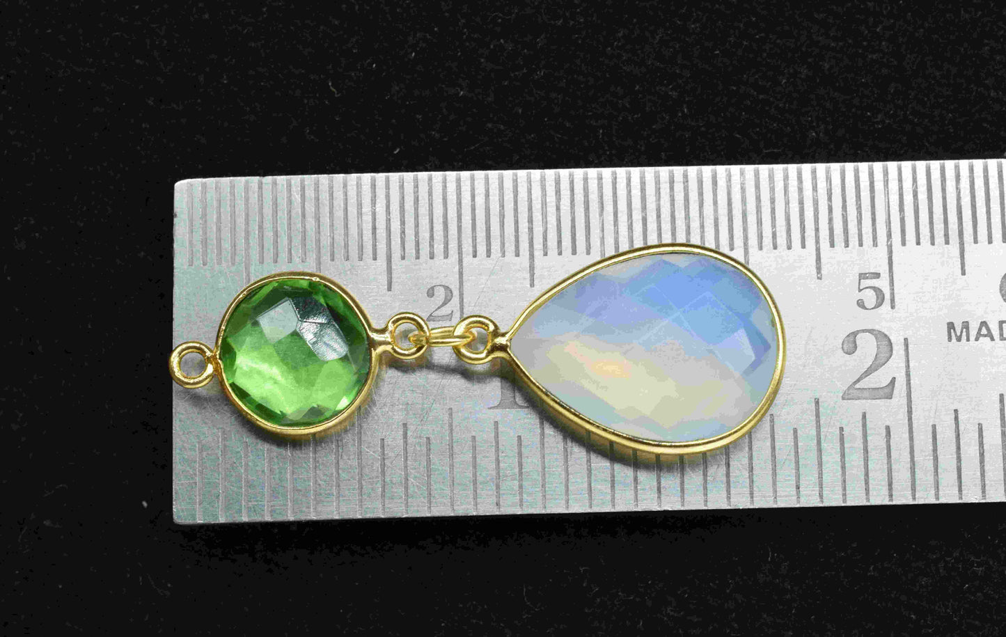 Opalite Dangle pendant Charms,Multi Gemstone Dangle Earring,Handmade jewelry,Green Amethyst pendant Connectors,Station Link,Earring jewelry