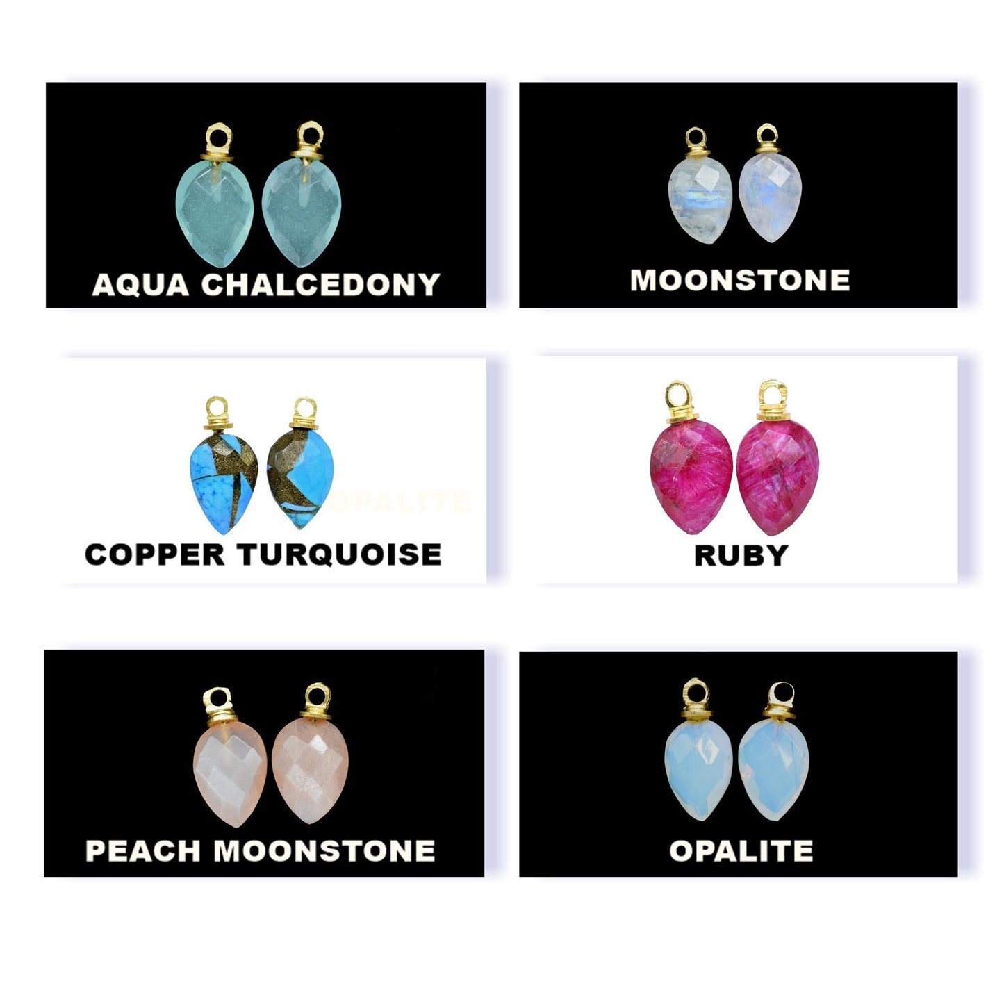 Mixed Gemstone Raw Pendants,Briolettes Drill Pendant Charms,Handmade Jewelry,Beads Pendant,9x13mm Pear Shape Pendant,Earring Beads Connector