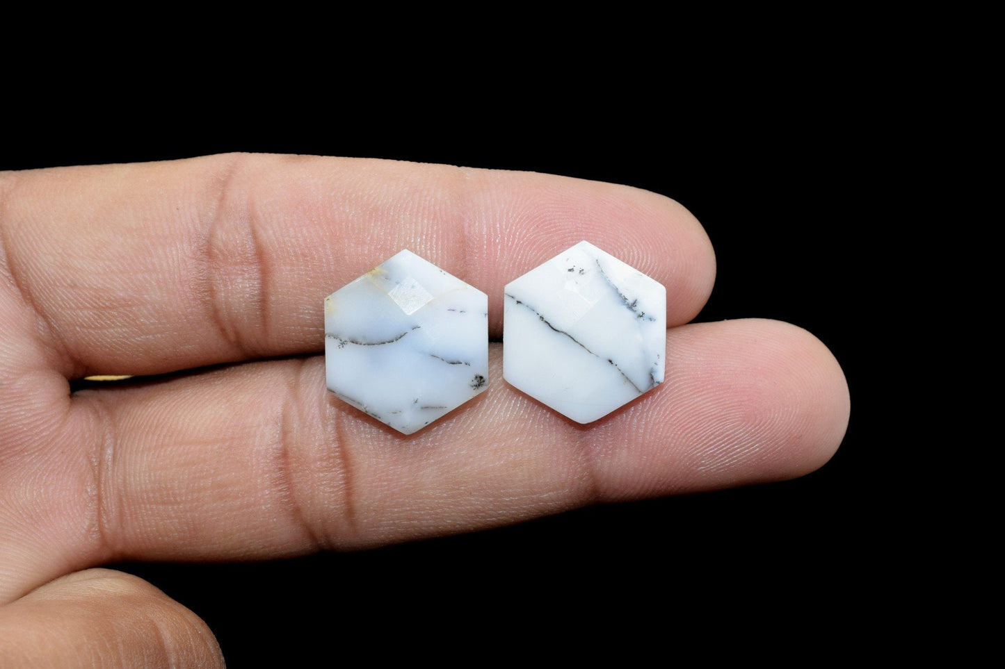 Natural Dendrite Opal 15mm Faceted Hexagon Shape Beads,fancy briolette hexagonal beads,Hexagon Beads,Natural Dendrite Opal Faceted Beads