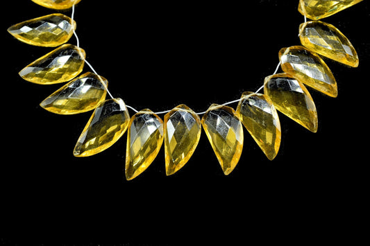 Citrine 10x20mm Horn shape faceted beads,Citrine jewelry making beads,Citrine Briolettes,fancy Briolettes,Unique Shape beads,Horn shape bead