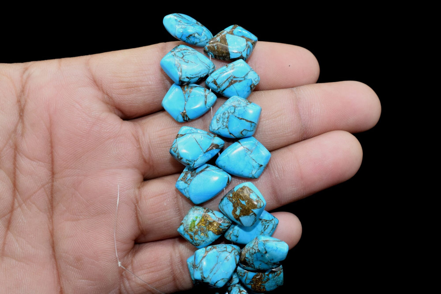 Smooth Kite 12x16mm Shape Briolette Beads,Jewelry Making Gemstone, Kite Shape Beads,Sky Blue Copper Turquoise Smooth Beads,Kite Shape Beads