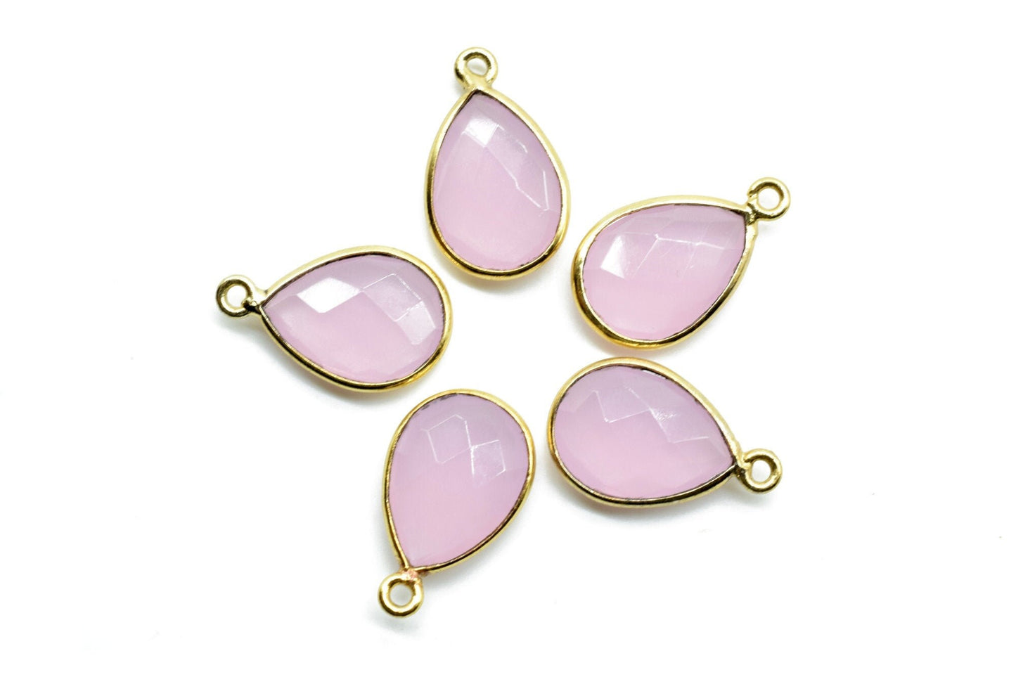 Rose Quartz 10x14mm Pear shape charm,Checker Board cut Rose Quartz Pendant,Rose Quartz charms,Rose Quartz Pear Briolettes,Pink connectors