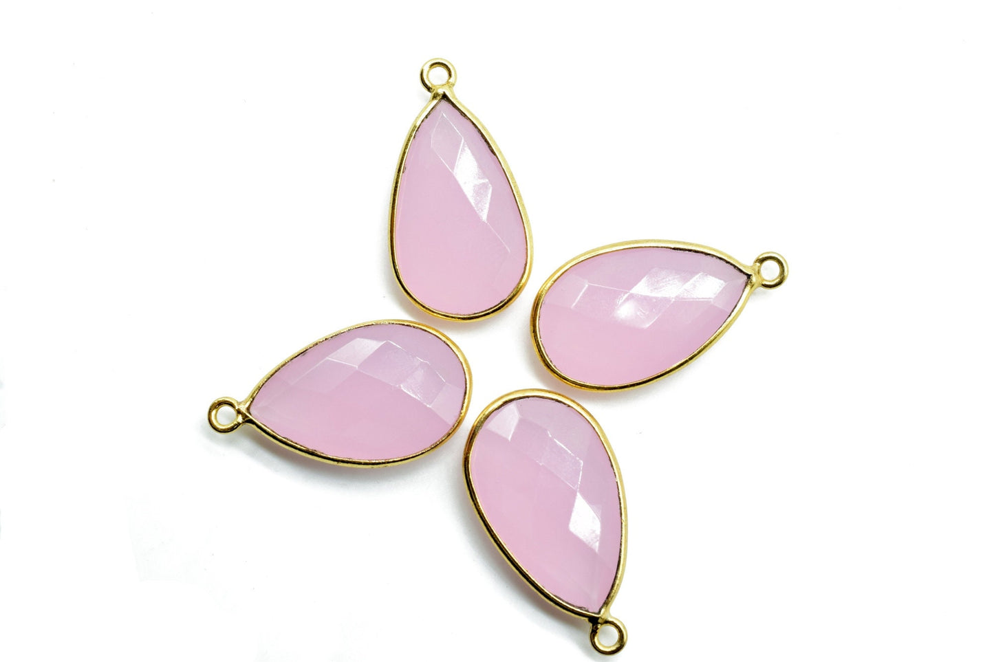 Pink chalcedony 12x20mm Pear shape charm,Checker Board cut Pink Chalcedony Pendant,Hot Pink charms,Fuchsia Pink Chalcedony Pear Briolettes