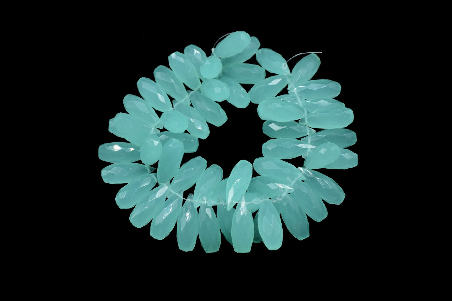 Beautiful Natural Faceted Aqua Chalcedony Drilled Tear Drops Briolettes,6x16 Teardrop Shape Aqua Chalcedony Briolettes,Calibrated Briolettes