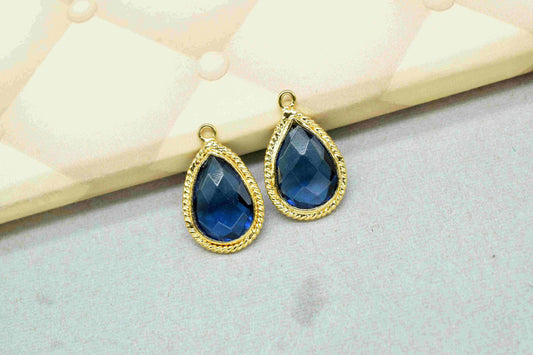 Kyanite 9x13mm Gemstone Bezel Charms,Kyanite Teardrop Shape Bezel,Kyanite Gemstone Pendant,Finding bezel Charms Item,Jewelry Making Supplies