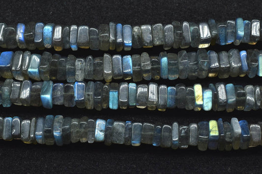 AAA Natural Blue Flash Labradorite Smooth Heishi Shape Beads Size 4-6MM 16 inch strand Approx,Plain Heishi Square Beads,Jewelry Making Craft