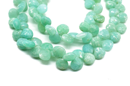 Amazonite Heart Shape Faceted Briolette,10mm Amazonite Heart Shape,8''heart shape strand,amazonite beads,jewelry making beads,mint gemstone