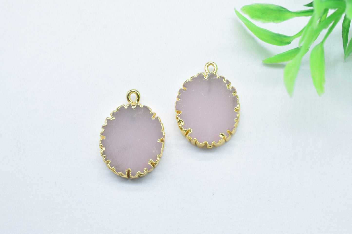 Rose Chalcedony Oval Shape Pendants,Handmade Cabechon Pendant Charm necklace,Gemstone Single Bail Connector,Rose Quartz Pendant Jewelry Gift