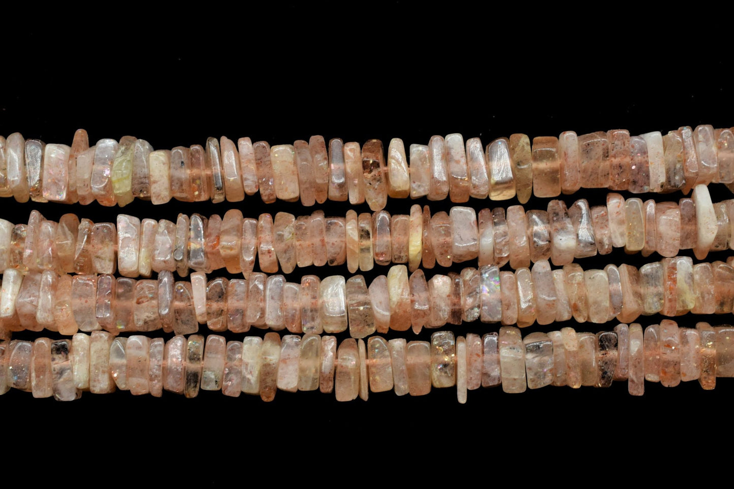 Natural Sunstone Smooth Heishi Shape Beadss,4-6mm Heishi Square Flat Thin Beads,16 inch long strand smooth SUNSTONE heishi beads, gemstone