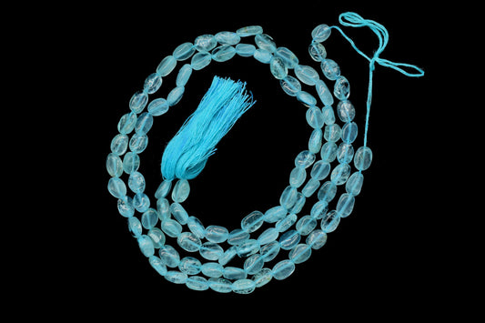 Sky Topaz Smooth Beads,Gemstone Oval Shape Beads,AAA Quality,Sky Topaz Jewelry Making Craft,Gemstone Nuggets beads,Sky Topaz Strands Jewelry