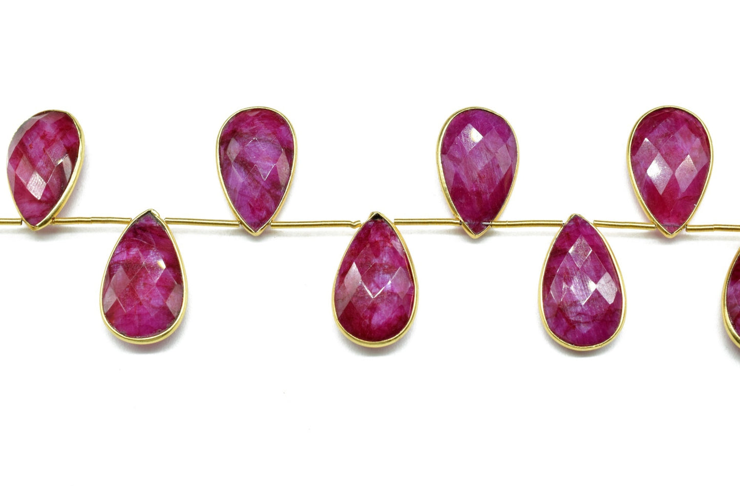 Natural Ruby 12x20mm Gold plated charms ,Ruby Charm,Making Jewelry Supplies,Natural  charms,jewelry,Ruby beads,Ruby jewelry