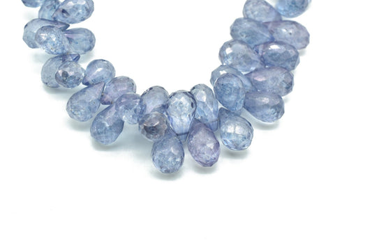 AAA Quality Iolite drop Briolettes,Iolite Beads,Iolite Faceted Pear Briolette,Iolite 8" Strand, wholesale, custom orders, mystic, drilled