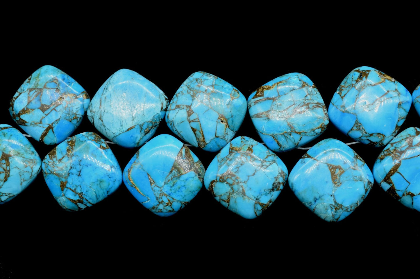 Copper Turquoise 14mm Smooth cushion beads,Calibrated Gemstones Briolette,cushion Shape Briolettes,Superb Item at Low Price,Turquoise Beads