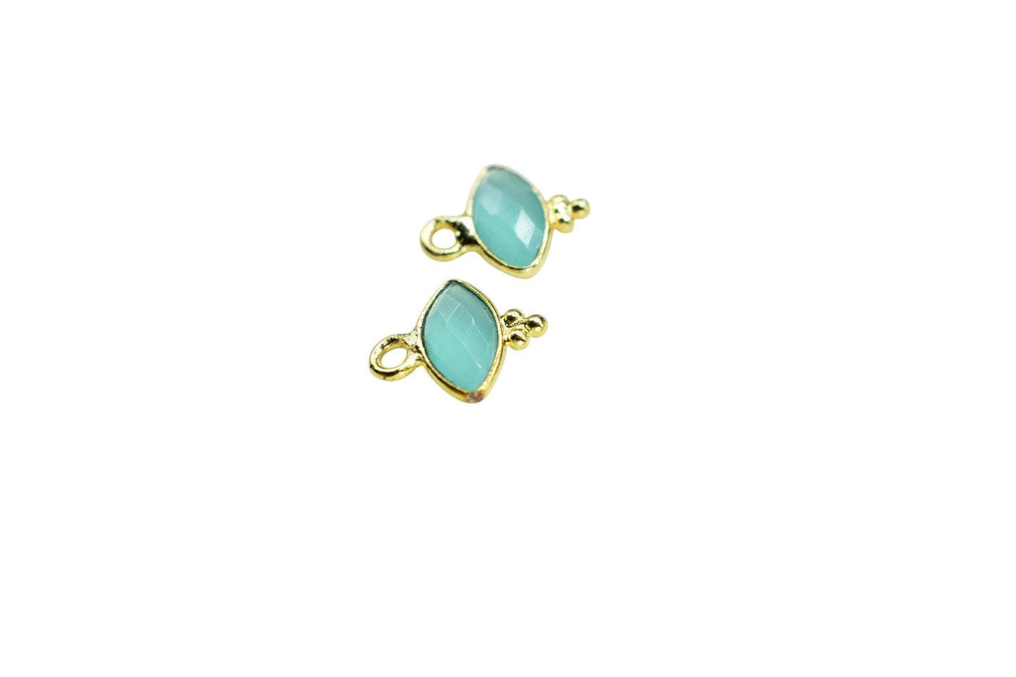 Aqua Chalcedony Charms Pendant/Marquise Shape Pendant/Handmade Pendant/Tiny Pendant/Necklace Connector jewelry/Women Jewelry/Gift