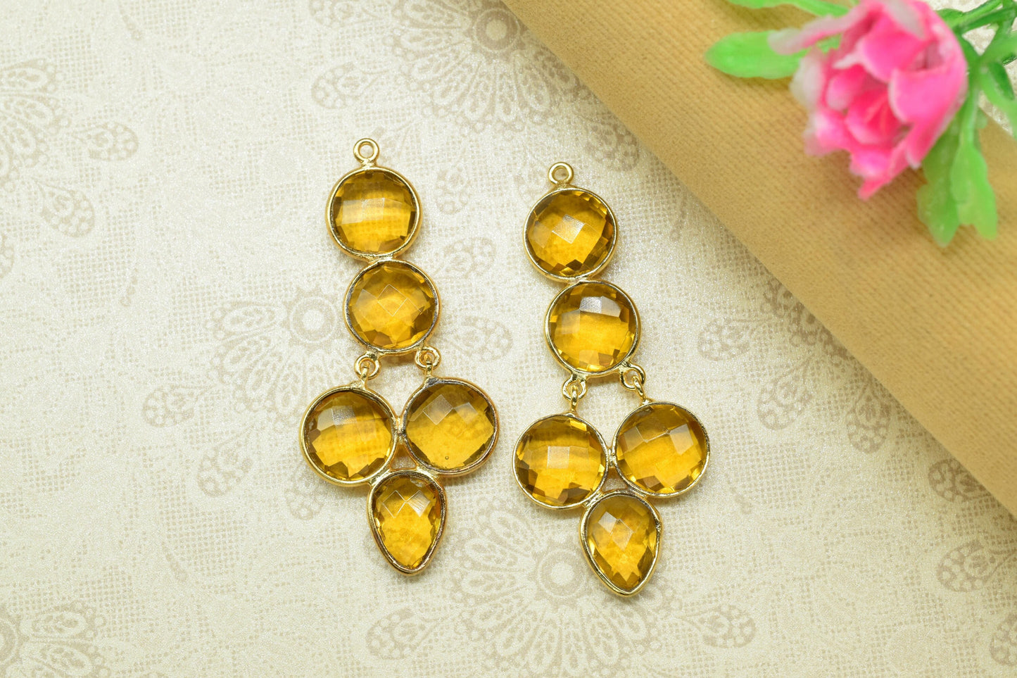 Handmade Pendant Connectors,Gemstone Craft Supply,Elegant Finding Beads,Components Beads Jewelry,Station Bezel Link,Components Earrings,Gift