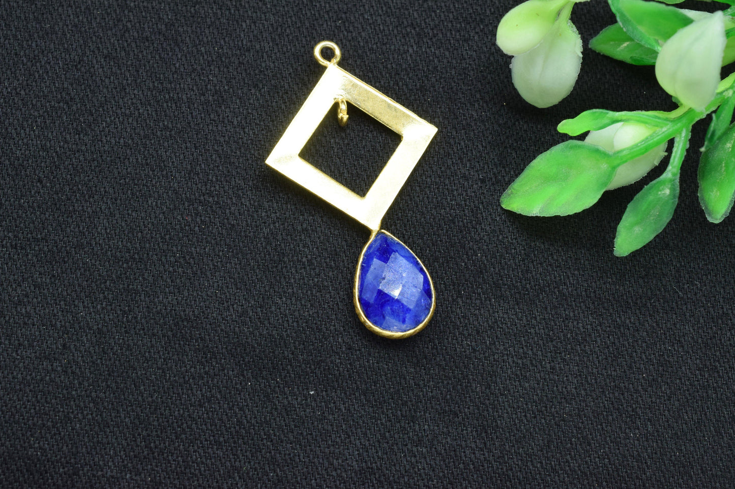 Natural Sapphire Designer Pendant/Teardrop Pendant/Blue Sapphire Faceted Gemstone/Sapphire Earring/Handmade Jewellery Essentials/B'day Gift