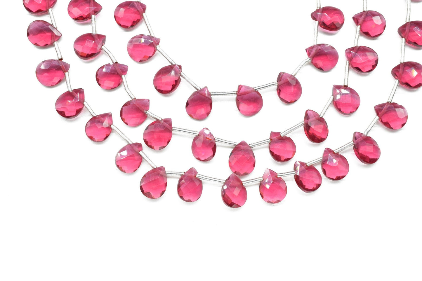 Pink Tourmaline Faceted briolette Strand,Pink Tourmaline Beads Strand,Handmade Jewelry Making Supplies,Gemstone drilled Teardrop Briolettes