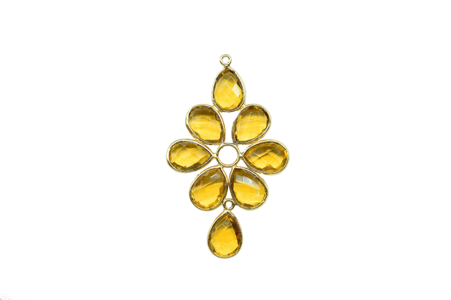 Components Earring Connectors,Craft Supplies,Handmade Pendant Beads Jewelry,Teardrop Station Bezel Link Pendants,Gemstone Flower Pendant