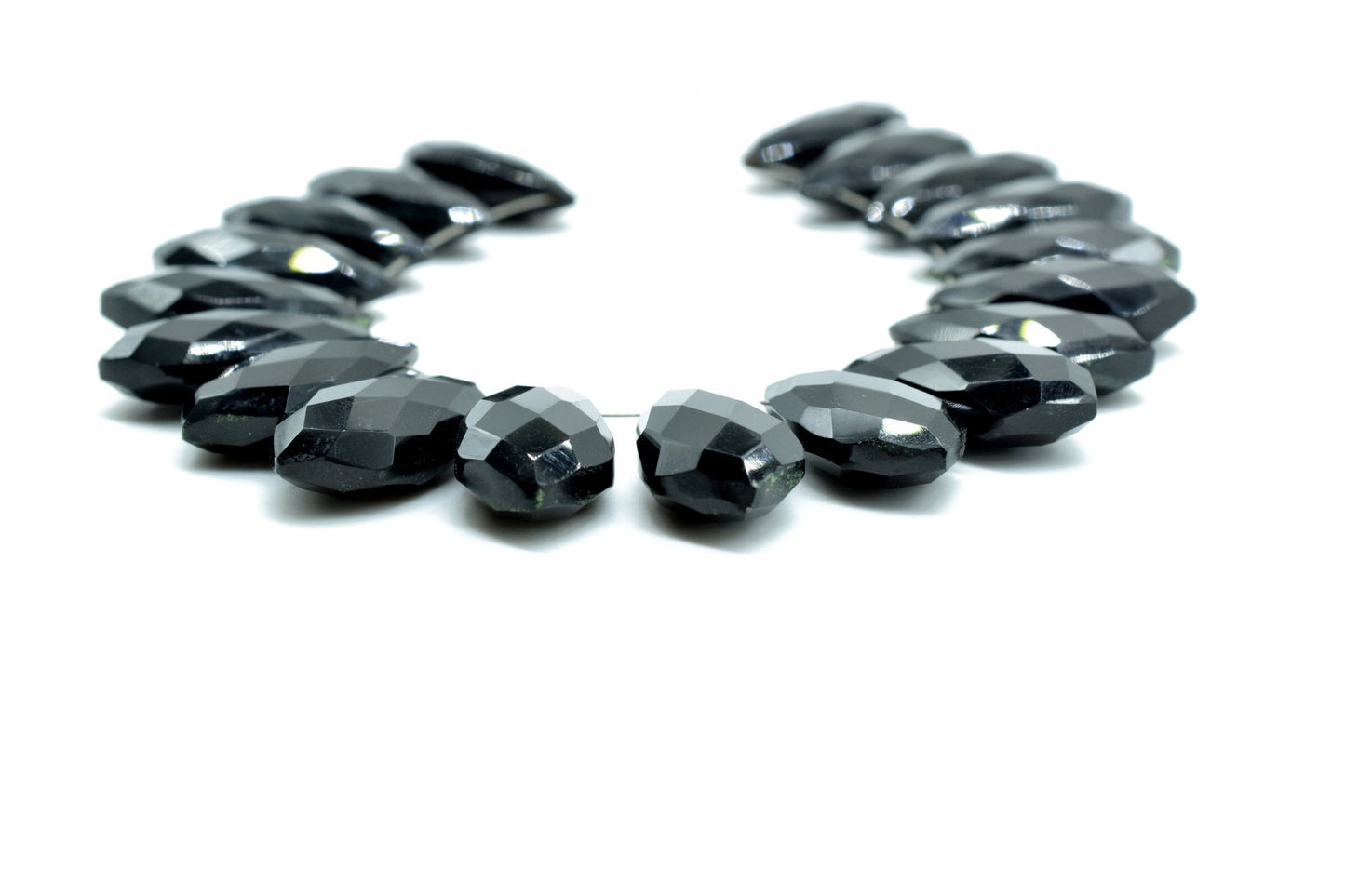 Black Onyx Faceted 10x20mm Tie Shape Briolette Beads,Pear Shape beads,Tie Shape Briolettes,Black Onyx Briolettes,Fancy Shape Briolettes