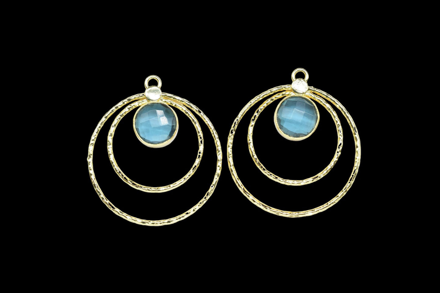 Kyanite Round Faceted Bezel Connector,designer Bezel Jewelry,Gemstone Necklace Pendant,Jewelry Findings,Kyanite Round Earring Connector,Gift