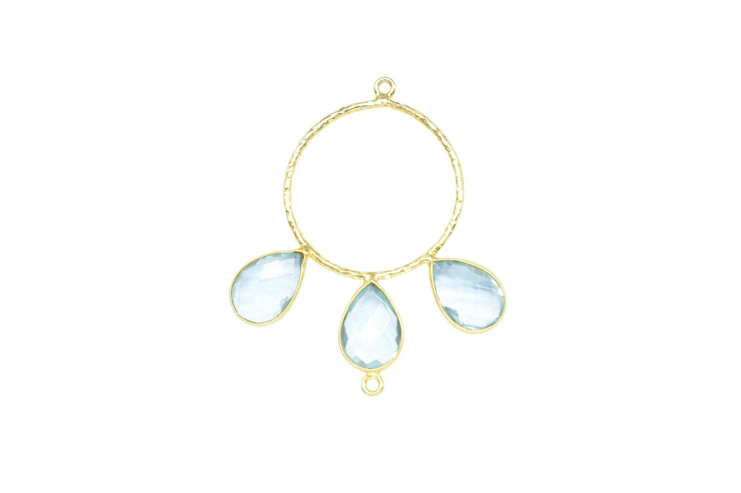 Sky Topaz Jewelry/Brass Connector Jewellery/Gold Plated Pendant/Handmade Jewellery/Double Bail Pendant/Sky Topaz Connector Jewelry/Gift