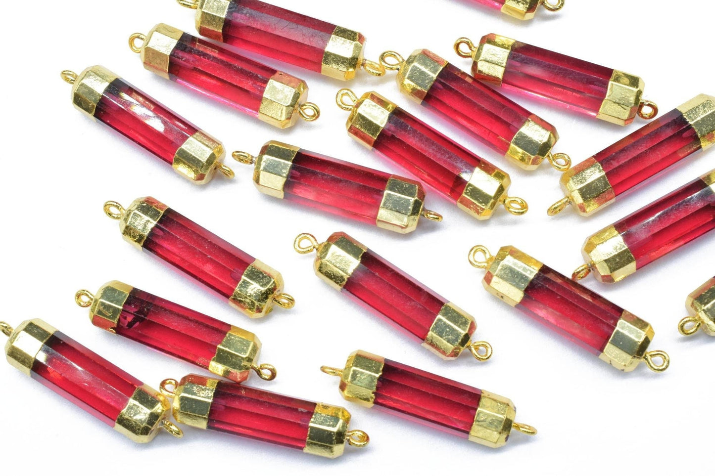 Pink Tourmaline Pointed Pendants,Handmade Pencil Charm,Gemstone Tourmaline Jewelry Making Supply,Double Bail Point Connector,Pencil Pendant