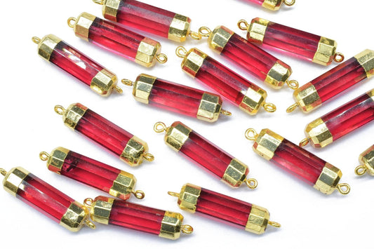 Pink Tourmaline Pointed Pendants,Handmade Pencil Charm,Gemstone Tourmaline Jewelry Making Supply,Double Bail Point Connector,Pencil Pendant