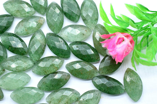 Green Strawberry 10x20mm Marquise shape Faceted Hand Cut Gemstone Briolette,Marquise Shape Briolette - Loose Gemstone -,gemstone briolettes