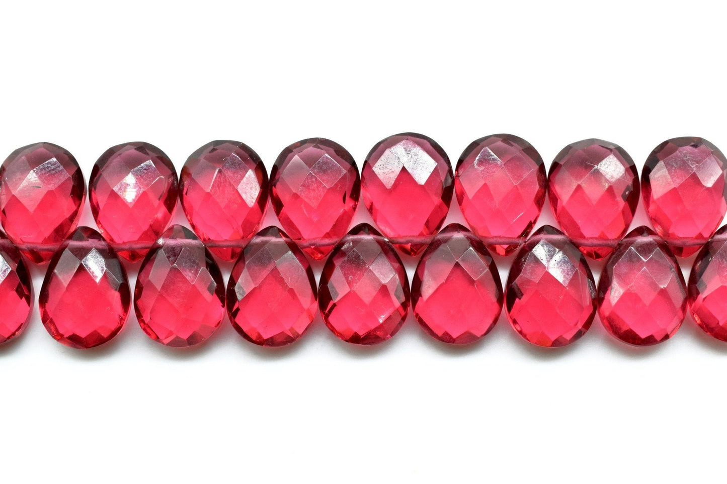 Pink Tourmaline Teardrop strand,9x13mm Pear Shape Pink Tourmaline Briolettes,Pink Tourmaline faceted pear shape bead,Pink Gemstone Briolette