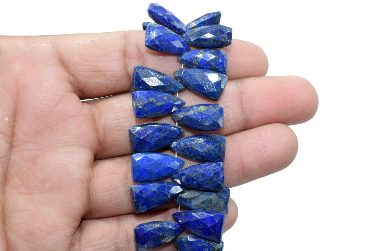 Natural Lapis Lazuli Fancy Faceted Pyramid Shape Beads,8x16mm faceted Tringle Beads,Fancy Trillion beads,blue Gemstone briolettes,Lapis bead
