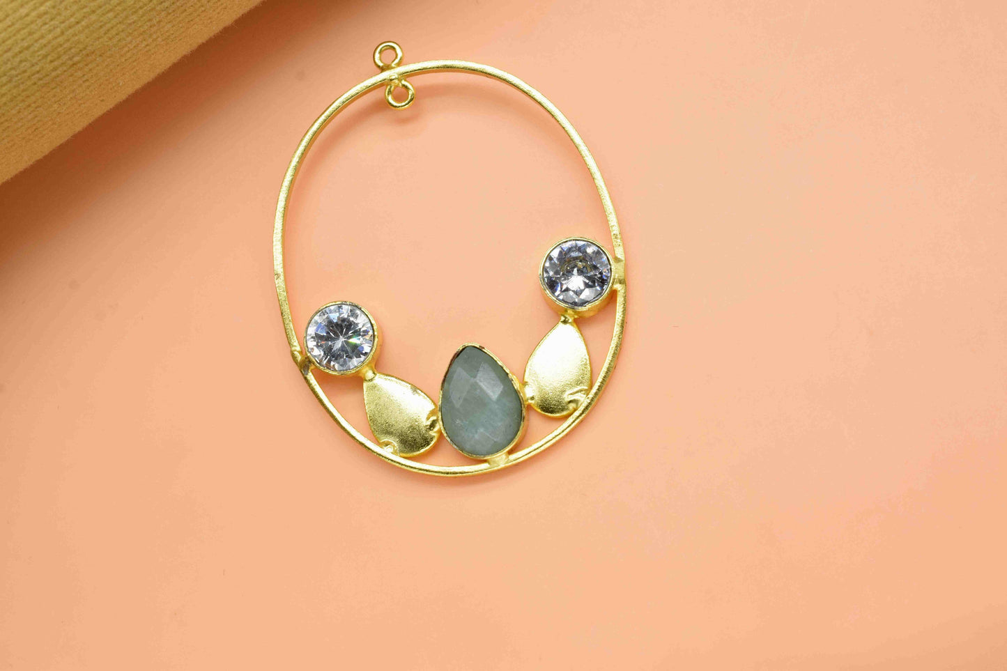 Amazonite Oval Shape Pendant,7x10mm Teardrop Shape Pendant,Zircon Component,Finding Oval Shape Component Jewelry,Amazonite Component Jewelry