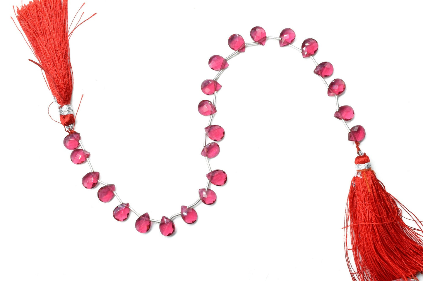 Pink Tourmaline Faceted briolette Strand,Pink Tourmaline Beads Strand,Handmade Jewelry Making Supplies,Gemstone drilled Teardrop Briolettes