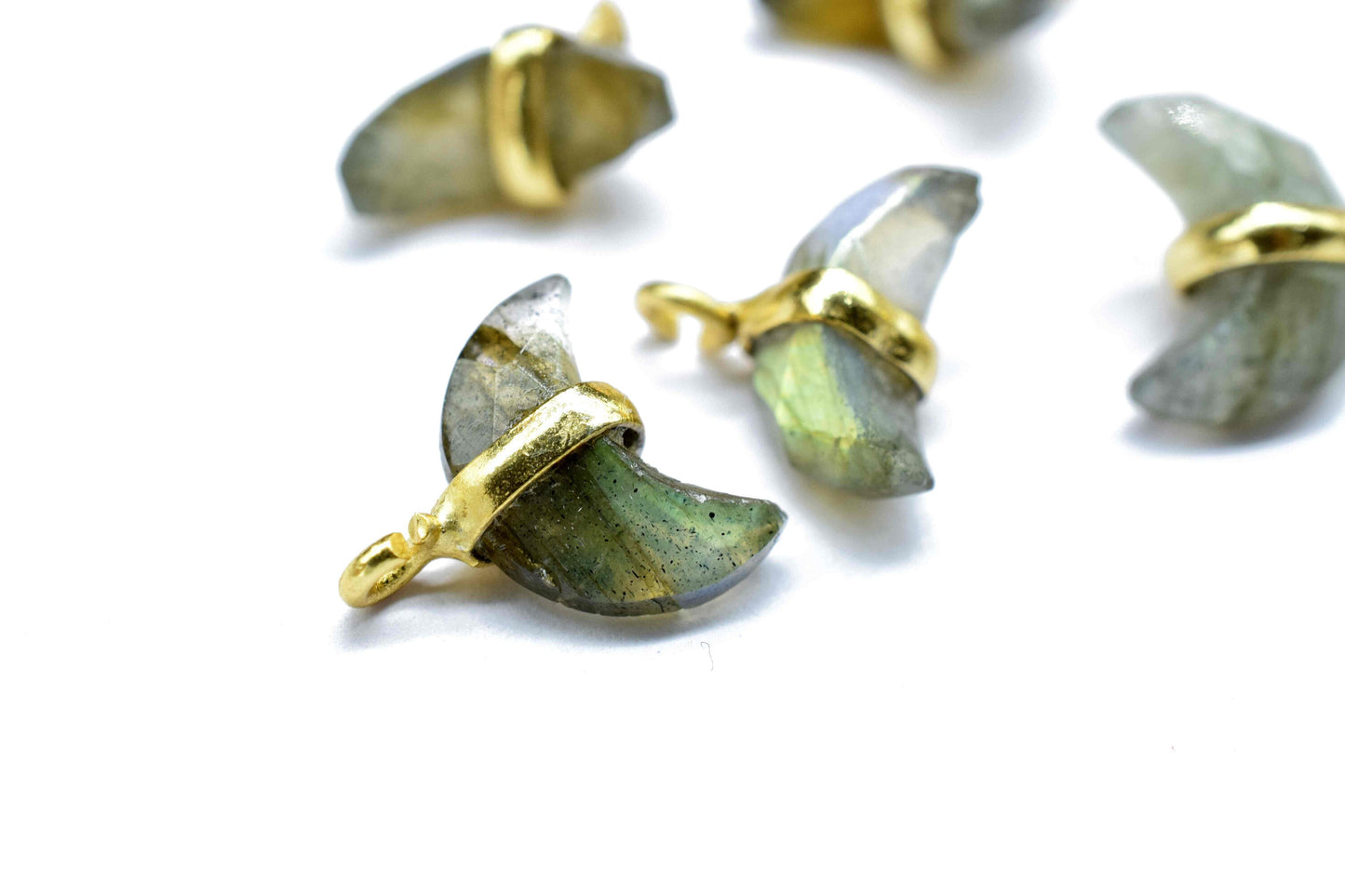 Labradorite Half Moon Pendant,Crescent Moon Charm Pendant,Gemstone Half Moon Pendant,Crescent Moon Pendant, Labradorite Gemstone Jewelry