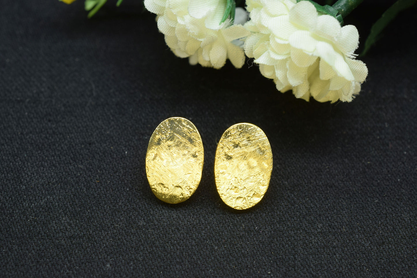 Brass Handmad Earring Connector,12x18mm Oval Shape Brass Earring connector,Gold Plated Brass Jewellery,Studs Post connector,Brass Earring,