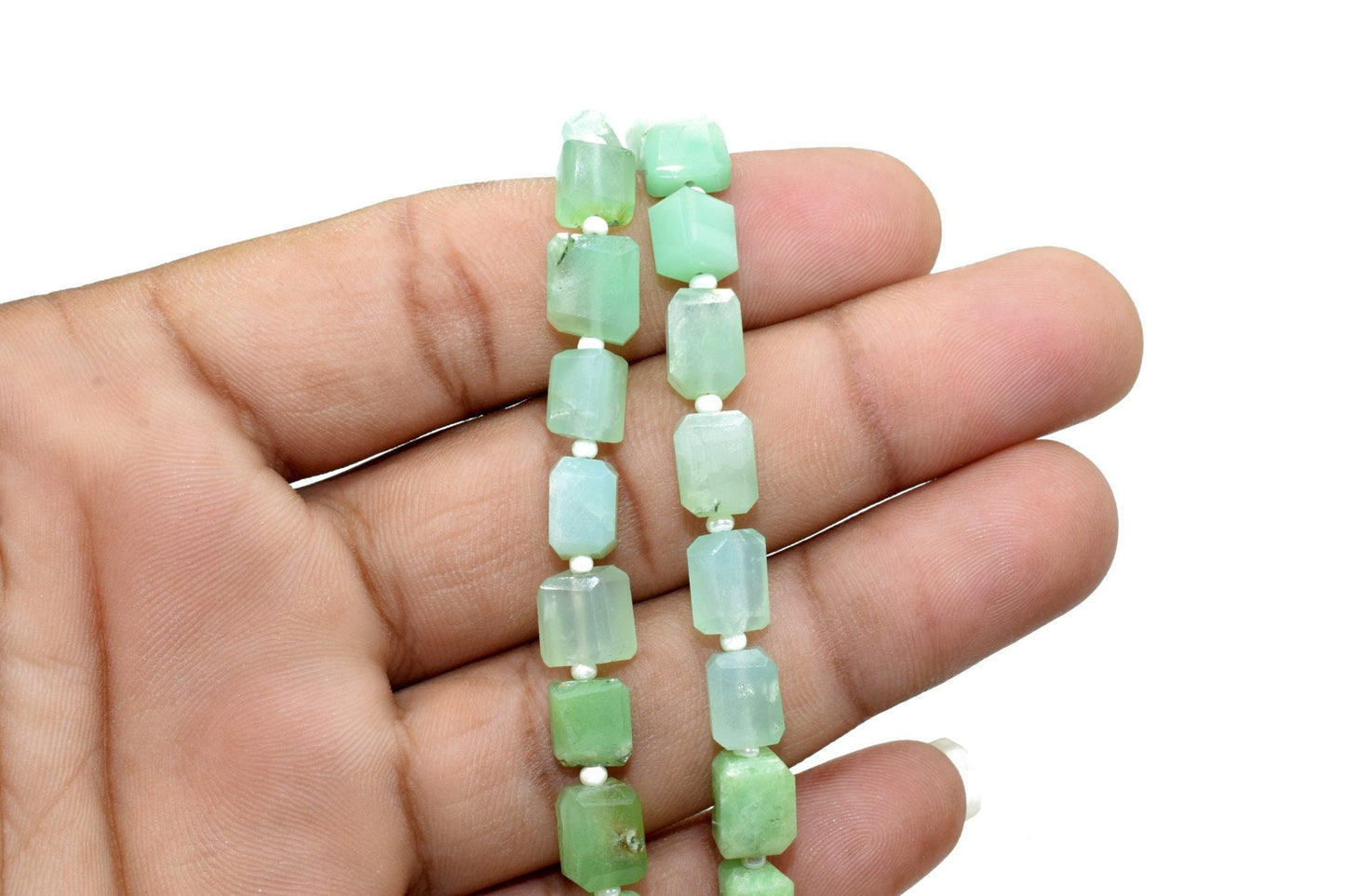 Chrysoprase Faceted nugget Briolette string,Chrysoprase cushion,Jewelry making beads,Supplies beads,Chrysoprase Briolettes,Green Briolettes