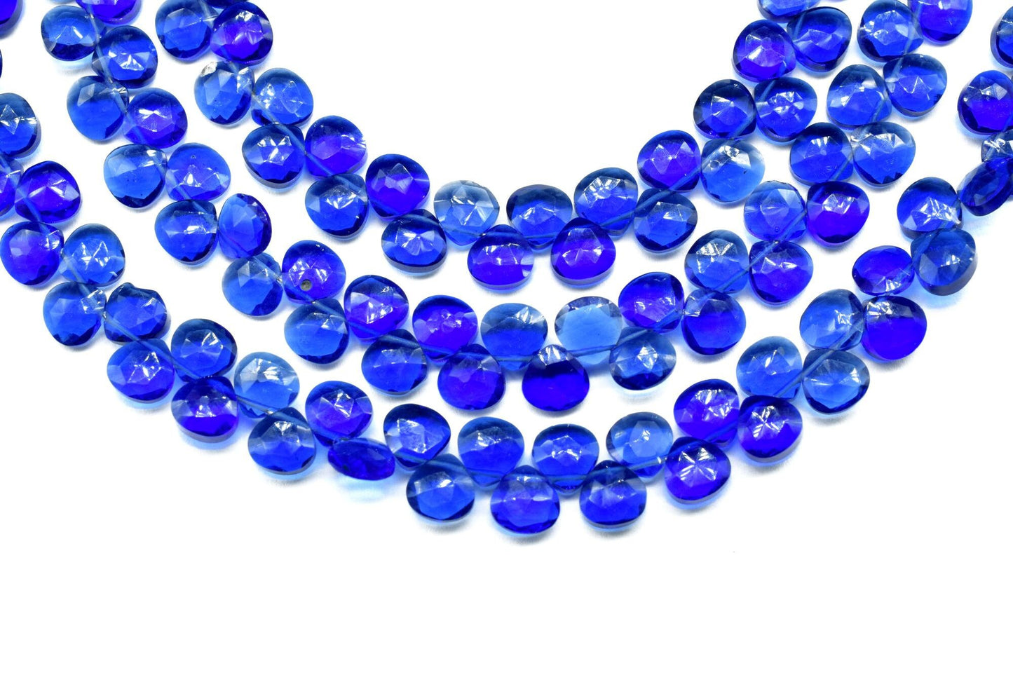 Blue Sapphire Quartz ,6mm Heart Faceted Beads,Heart Shape Briolettes,Loose Gemstone Beads,AAA Quality,jewelry making Craft,Handmade,Gift
