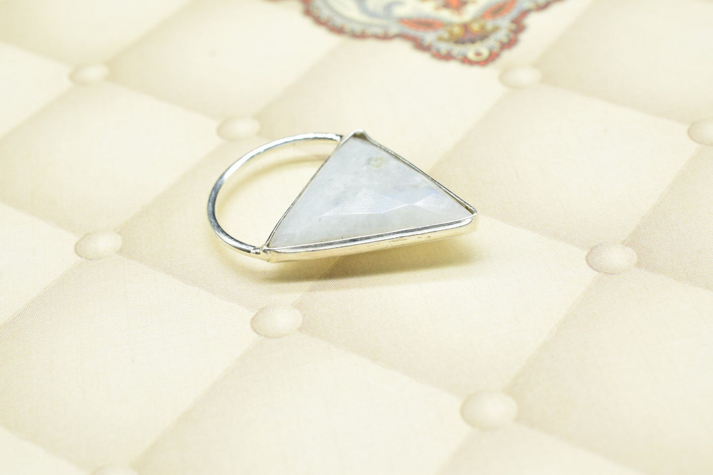 Moonstone Triangle  Connector, triangle   Pendant Component,Handmade Connector, Triangle Shape Pendant,   pendant jewelry,