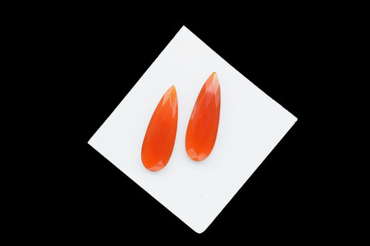 Natural Carnelian Faceted 10x30mm Pear Shape Briolettes,Carnelian Long Pear Shape Bead,Carnelian Teardrop,Orange Carnelian Faceted Briolette