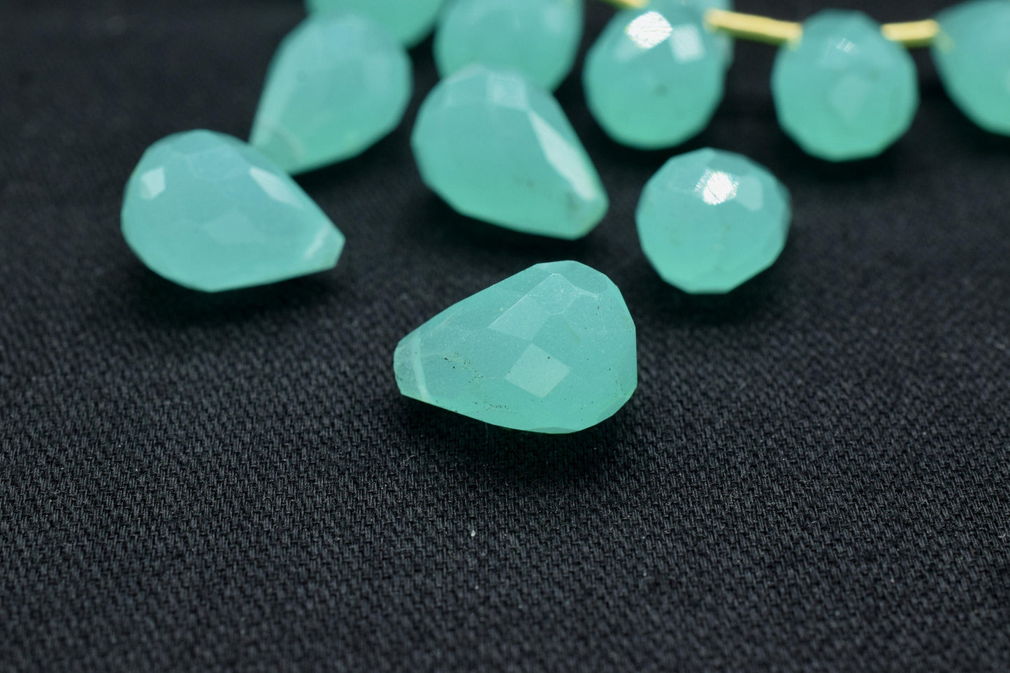 Aqua Chalcedony Teardrop Shape Briolette, 10x14mm Drop Beads , Aqua Chalcedony Faceted Drop Shape Briolette , AAA Quality Briolette