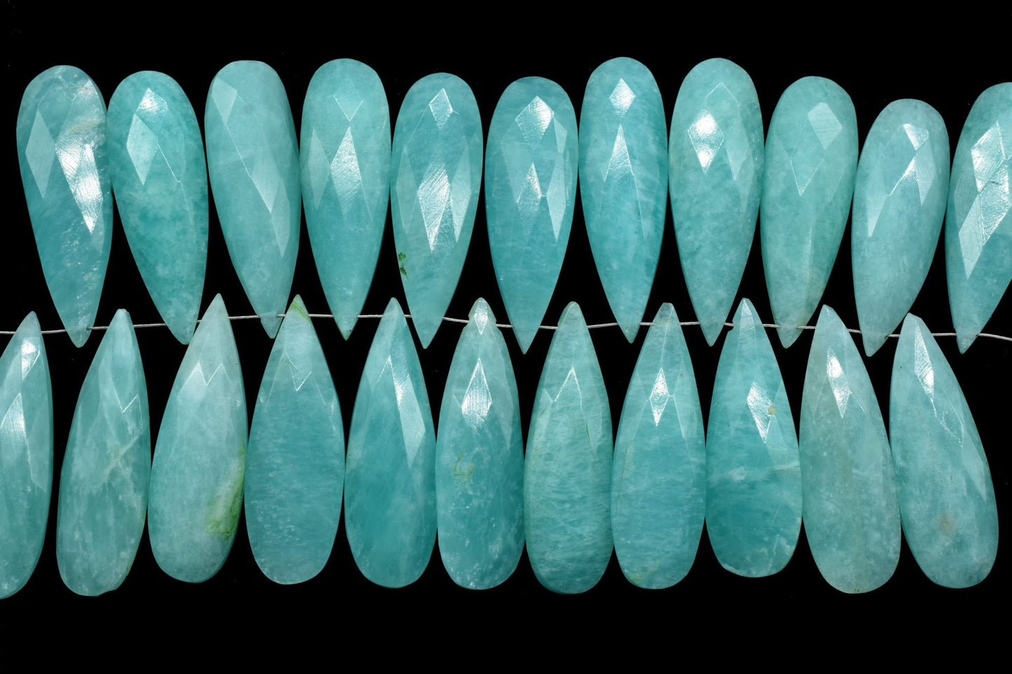 Natural Amazonite Faceted 10x30mm Pear Shape Briolettes,Long Pear Shape Beads,10x30mm Teardrop Beads,Amazonite Pear,Amazonite Teardrop beads