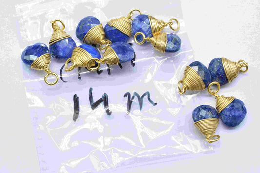 Blue Sapphire Faceted Connectors, 10mm Heart Shape Connectors, Pendant Jewelry, Gemstone Wire Wrapped Pendant, Wire Wrapped Necklace Jewelry