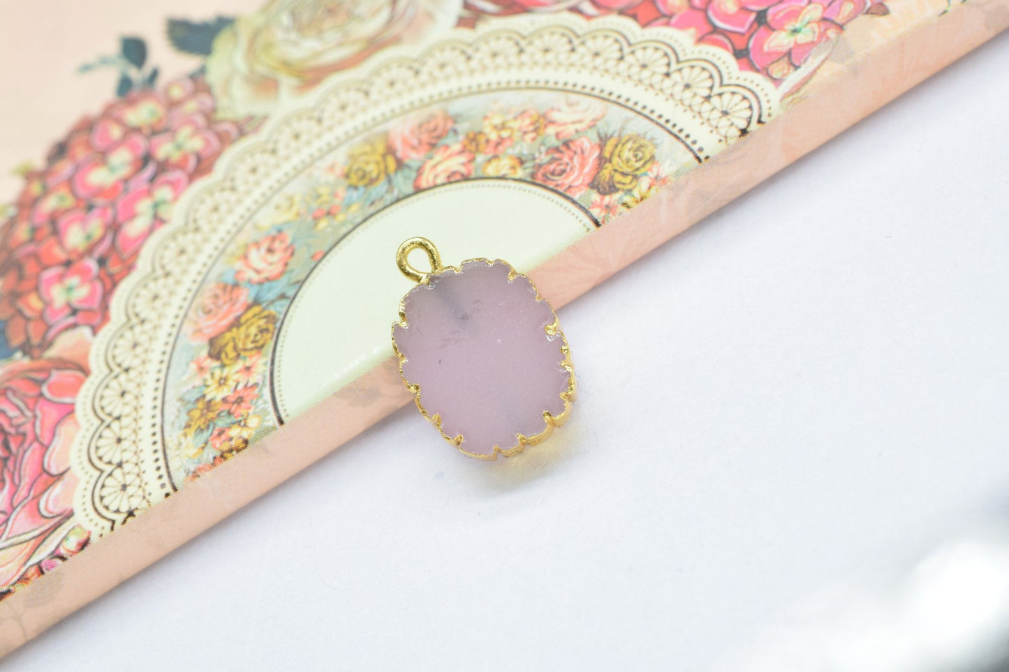 Rose Chalcedony Pendant Charm,Pendant necklace Connector,Rose Quartz Pendant Jewelry,Pendant necklace Connector,Rose Quartz Pendant Jewelry