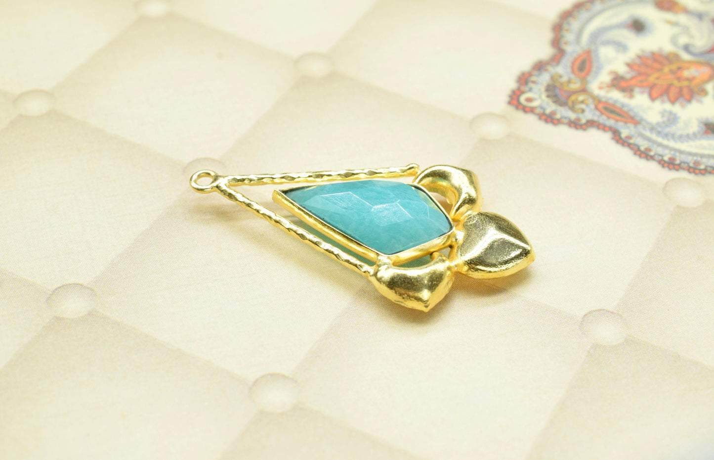 Amazonite Necklace Pendant/Single Bail Charm/Jewelry/Faceted Pendant/Gemstone Component/Necklace Pendant/Summer Collection/Anniversary Gift