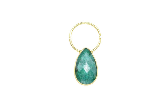 Emerald Jewelry Pendant/Emerald Charms Pendant/Gold Plated Jewelry/Brass Connector Charms/Handmade Jewelry/Women Jewelry/B'day Gift