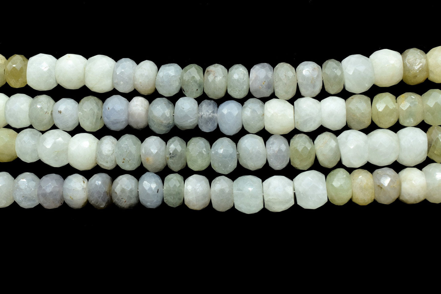 Natural White corundum  Faceted Rondelle Beads,White corundum Faceted Rondelle Gemstone Bead,7-7.5 mm Rondelle Beads, 8 Inch Strand Rondelle