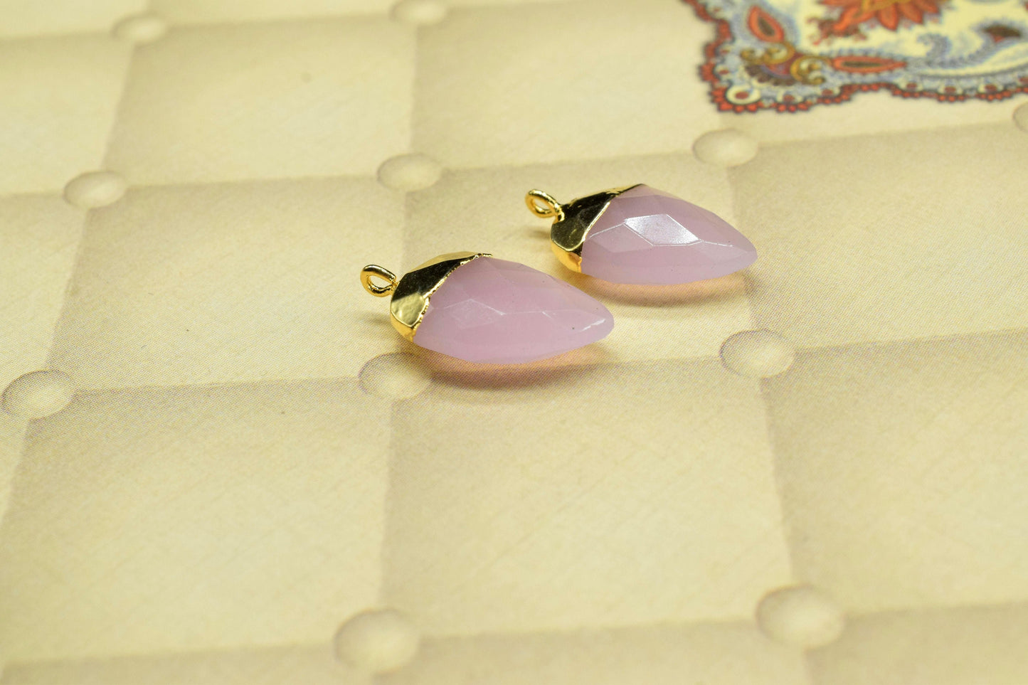 Rose Quartz Electroplated Pendant,Gemstone Component,Handmade Connector,horn shape Pendant Charm,Electroplated Pendant jewelry Gift For Her