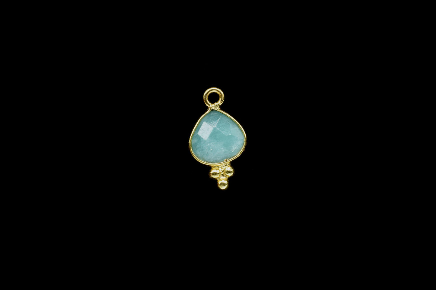 Amazonite Faceted Gemstone 8mm Heart Shape Charm,Amazonite Gemstone gold Plating Connector Jewelry,Amazonite Charms for necklace Connector