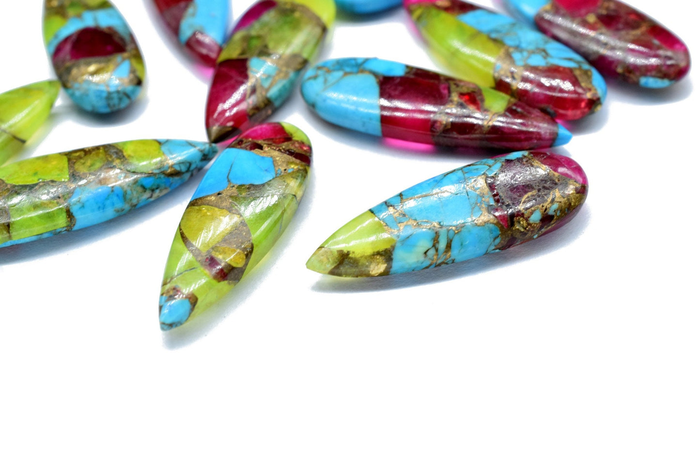 Copper Turquoise 10x30mm teardrop briolettes,Copper Turquoise Briolettes,Teardrop Briolettes,Copper Turquoise Briolette,Fancy Turquoise