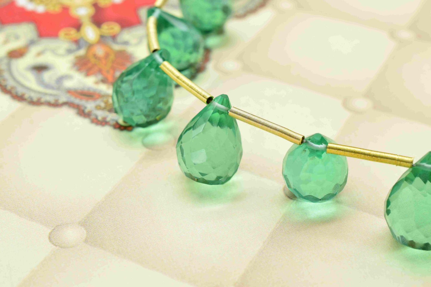 Zambian Emerald 10x14mm Teardrop Briolette,Emerald Faceted Briolettes,Zambian Emerald Calibrated Gemstone,Checker Cut Emerald Jewelry Making
