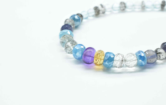 Multi Gemstone Faceted Beads,Multi Rondelle Beads Strand,Necklace Beads jewelry,Handmade Station Link,Semi Precious loose Beads Gift for Her